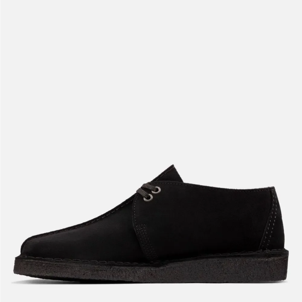 Men's Clarks Desert Trek Originals Vintage Suede Black Sz 8